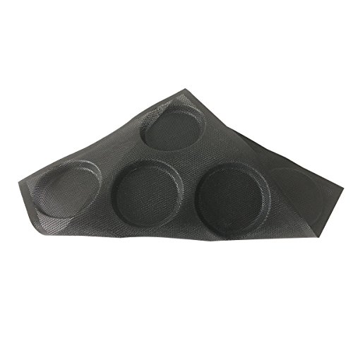 Amzchoice Silicone Hamburger Bread Forms Perforated Bakery Molds Non Stick Baking Sheets Fit Half Pan Size - Thumbnail 3