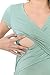 LaClef Women's Crossover V Neck Short Sleeve Nursing Breastfeeding Tops (Large, Sage)