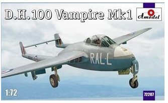 De Havilland D.H.100 Vampire Mk1 RAF jet fighter 1/72 Amodel 72207