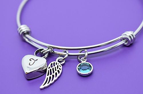 Urn Memorial cremation Jewelry Bracelet, Remembrance Bracelet, Sympathy Gift, Memorial, Angel Wing