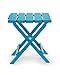 Camco Adirondack Portable Outdoor Folding Side Table-Perfect for The Beach, Camping, Picnics, Cookouts and More-Weatherproof and Rust Resistant-Aqua (21030)thumb 1