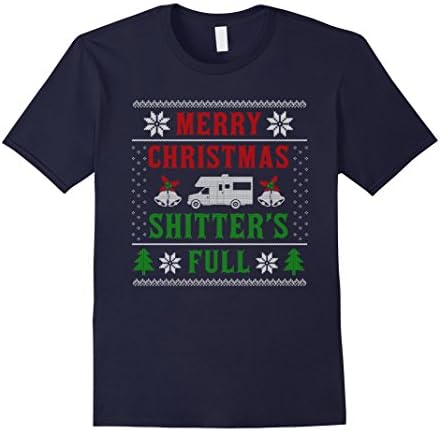 Mens Merry Christmas Shitter's Full T-Shirt - Great Vacation Tee 3XL Navy