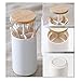 Marbrasse Bathroom Vanity Storage Organizer, Facial Makeup Container Cotton Pads Round Dispenser Box with lid, Automatic Pop-up Cotton Swabs Holder 2 Pack