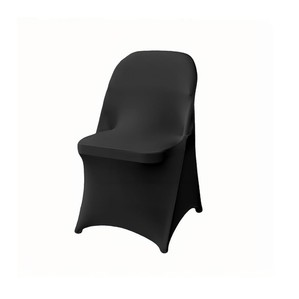 Photo 1 of 10 Pcs Black Folding Chair Cover Washable Removable Universal Fitted Chair Cover Protector for Wedding Party Banquet Holidays Celebration Decoration Chair Covers