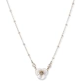 Lonna & Lilly Women's Necklace 16 Inch Flower Pendant - Gold Tone/White, One Size
