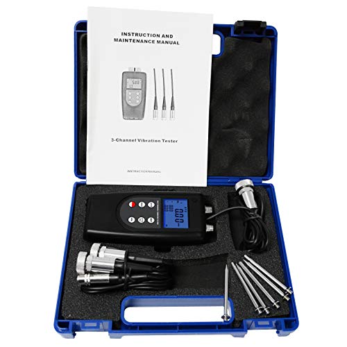 Digital Vibration Meter Piezoelectric Sensor 10Hz~10kHz Frequency, Acceleration Displacement Measurement Gauge for Analyzing The Imbalance and Deflecting of Moving Machinery - Thumbnail 2
