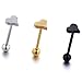3PCS 14G Stainless Steel Women Tongue Ring Bar Stud Tongue Piercing Ring Barbell Body Piercing Heart Shape