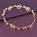 LUX ACCESSORIES Gold Tone and Rhinestone Leaf Leaves Metal Flower Crown