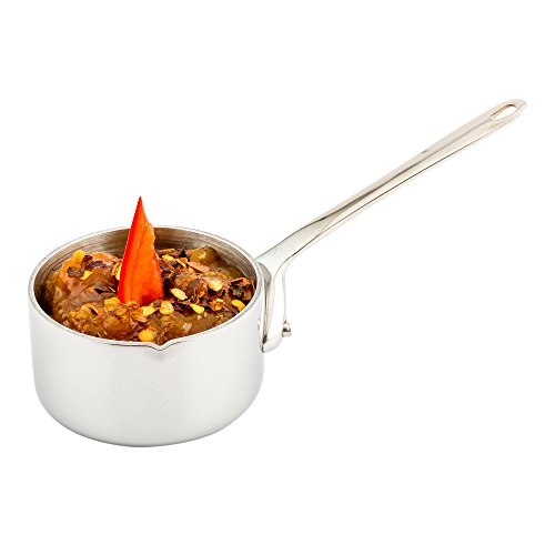 Mini Sauce Pan, Stainless Steel Sauce Pan, Easy Pour Lip - 2 Inch - Serve Small Appetizers, Side Dishes, Desserts & More - 100ct Box - Restaurantware