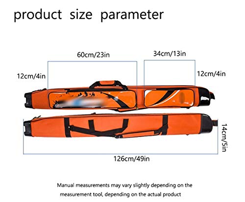 Hyxl888 Pêche Sac Rod Stockage, 1,25m Imperméable Et Résistant à L’usure Pêche Double Couche Sac, Shell Dur Support…