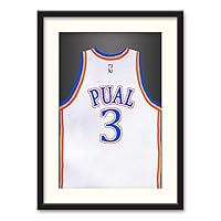 Athletes Jersey Theme Wall Art Black Framed Canvas Prints Home Decoration for Bedroom, Livingroom Ready to Hang - 23x31 inches