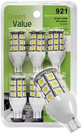 (1) 6 pk 921 Base LED Replacement Bulb 250 LUM 10-24v Natural White 25012V (total 6 bulbs)