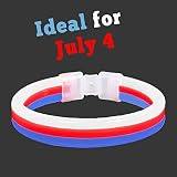Lumistick 8 Inch Triple Wide Neon Glow Stick Bracelet | Kid Safe Non-Toxic Light Up Party Pack Glowstick | Perfect for 4th July Independence Day | Lasts up to 12 Hours - 30 Bracelet (Red White & Blue)
