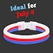 Lumistick 8 Inch Triple Wide Neon Glow Stick Bracelet | Kid Safe Non-Toxic Light Up Party Pack Glowstick | Perfect for 4th July Independence Day | Lasts up to 12 Hours - 30 Bracelet (Red White & Blue) primary