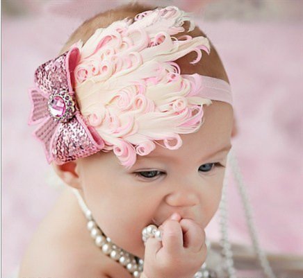 VITORIA'S GIFT Baby's Headbands Girl's Hair feathers Headdress Head Wear (3 pcs)