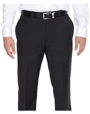 Calvin Klein Classic Fit Solid Black Flat Front Washable Dress Pants