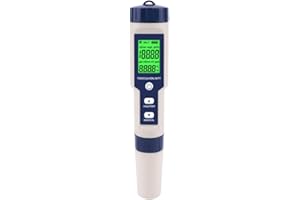 5 in 1 PH Meter Gomass 0.01 High Accuracy ph Tester Digital for Water TDS/EC/Salt/Temp/PH Pen, PPM Meter Water Tester Drinking Water, Hydroponics, Plants, Aquarium and Pool