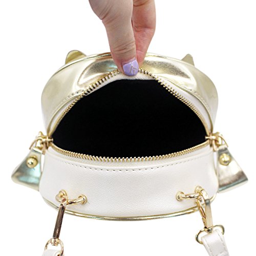 Eilova Mini Holographic Animal Cat Face School Backpack PU Book Bag Satchel for Women Girl Boy Kid - Thumbnail 5