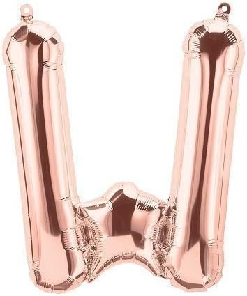DecorativeConceptsUK 16" ROSE GOLD LETTERS & NUMBERS BALLOONS BIRTHDAY ANNIVERSARY DECORATION (16" ROSE GOLD LETTER - W)