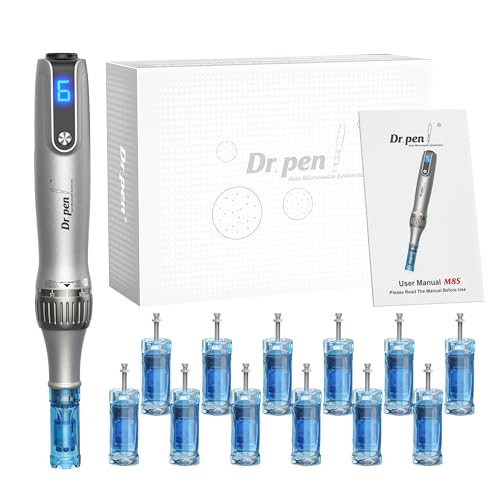 Amzcoo Professional Microneedling Pen - Dr.Pen Derma Pen M8S with 12PCS Replacement Cartridges Needles