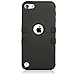 ULAK iPod Touch 7 Case, 3 in 1 Hard PC Case with Shockproof Silicone Interior Heavy Duty High Impact Dual Layer Protective Case for Apple iPod Touch 7th/6th/5th Generation (Black)