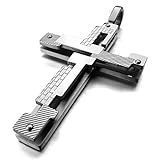 INBLUE Men's Stainless Steel Pendant Necklace Silver Tone Cross -with 23 inch Chain