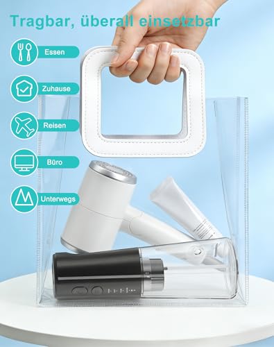 Wireless Oral Irrigator, Oral Irrigator, Test Winner 2026, Water Flosser for Teeth Cleaning, 10-135 PSI & 4 Modes, 300 ml Water Tank, Electric Dental Shower with 5 Nozzles for Braces (Black-01)