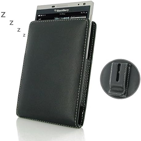 PDair BlackBerry Passport Silver Edition Genuine Leather Case, Leather Holster Case [with Belt Clip] Sleeve Pouch | Handmade Premium Vertical Holster for BlackBerry Passport Silver Edition