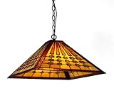 CHLOE Lighting CH3215MG18-DH2 Tiffany-style Mission 2-Light Ceiling Pendant Fixture with 18-Inch Shade