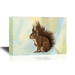 Canvas Wall Art - Eurasian Red Squirrel - Gallery Wrap Modern Home Art | Ready to Hang - 12x18 inches