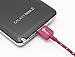 Fenix - 6.5 Feet /2 Meters - Nylon Braided [Pink] USB 2.0 Data Sync & Charging Cord for Samsung Galaxy S5, Samsung Galaxy Note 3,Galaxy Note Pro 12.2, and portable USB 2.0 external hard drives