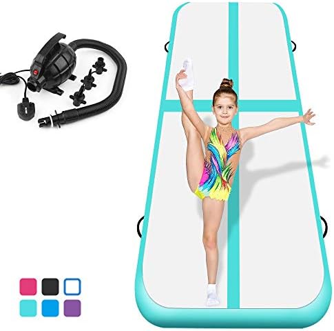 Playieer 9.84ft/13ft/16.4ft/19ft/23ft/26ft/29ft/33ft/36ft/39ft Air Track Tumbling Mat for Gymnastics Inflatable Airtrack Floor Mats with Electric Air Pump for Home Use Cheer