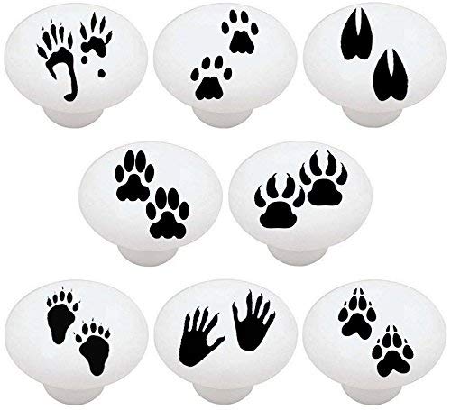 Amazon Com Set Of 8 Knobs Animal Tracks Paw Prints Decorative