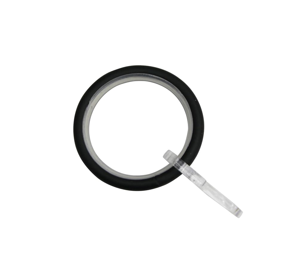 GARDINIA Curtain Rings with Sliding Insert and Curtain Hooks, Metal, for Diameter 25 mm, Matte Black, Pack of 10