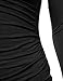NINEXIS Women's Long Sleeve Mock Neck Keyhole Shirred Top