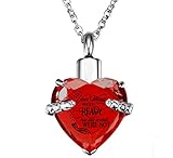 PREKIAR Heart Cremation Urn Necklace for Ashes Urn Jewelry Memorial Pendant with Fill Kit and Gift Box - Always on My Mind Forever in My Heart