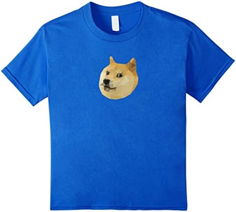Kids Low Poly Doge Funny Shirt 10 Royal Blue