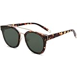 SojoS Classic Square Sunglasses for Women Men Flat Mirrored Lens SJ2038 SJ1008 with Gold Rim/G15 Lens