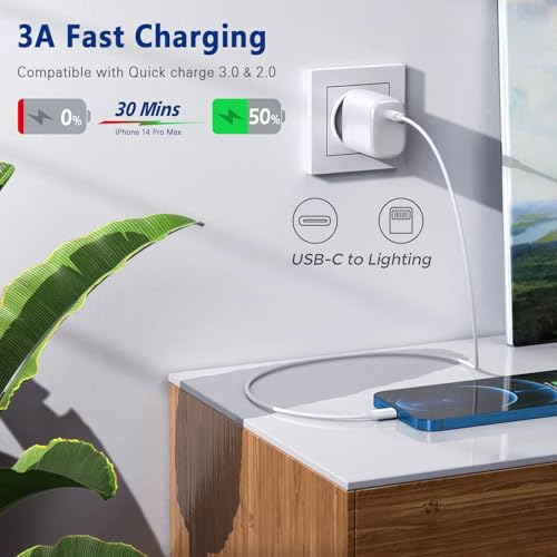 USB C to Lightning Cable 3FT [Apple MFi Certified] 2Pack | iPhone Fast Charger Type C to Lightning Cable for iPhone 14 13 12 11 Pro Max Xr Xs 8 7 6 Plus SE