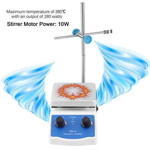 Belovedkai Magnetic Stirrer, Heating Hot Plate Magnetic Mixer Dual Controls 1000ML Lab Laboratory Equipment - Thumbnail 2