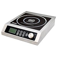 Max Burton 6535 Digital ProChef-3000 Induction Cooktop, Stainless-Steel Body, Larger 9" Coil To Handle Larger Cookware, 10 Temperature Levels (100° - 464°F), 220 Volts, 3000 Watts