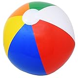 Beachgoer 20-Inch Bulk Pack of 12 Inflatable Rainbow Color Beach Balls - Large Plastic Inflatable Beachballs for Beach/Pool Parties/Summer Fun