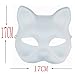 6 Pack Set DIY Full Face Handmade Mask Pure White Hard Paper Mask with Two Brushes and One Pigment Plate (Cat)