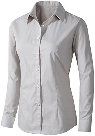 Benibos Women's Formal Work Wear White Simple Shirt