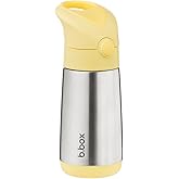 b.box 12 oz Insulated Water Bottle - Keeps Drinks Cold 8 Hours, Warm 6 Hours, Triple Wall Stainless Steel Kids Water Bottle w/Free Flow Silicone Straw, Leakproof & Dishwasher Safe