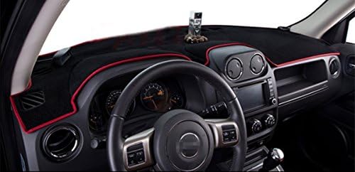 Dwindish Car Dashboard Dash Dark Mat Dash Mat Sun Cover Pad For Jeep Compass 2011-2016 Up Red with Logo