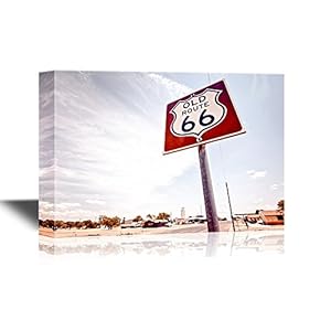 Canvas Wall Art - Old Route 66 - Gallery Wrap Modern Home Art | Ready to Hang - 12x18 inches