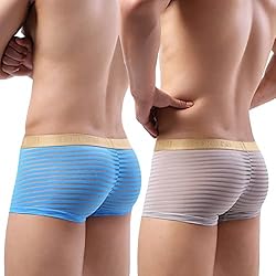 Laxier 2 Pack of Men Boxer Briefs Transparent