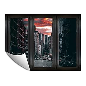Wall Paper Small Wall Mural City at Night Wall Art Removable Wall Decoration for Bedroom Living Room - 24x32 inches