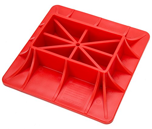 8MILELAKE Jack Off Road Base, ABS Off-Road Base Lifting Jack Surface Pad to Alleviate Jack Hoisting Sinkage,Red,11.2inches X 11.22inches X 2.76inches